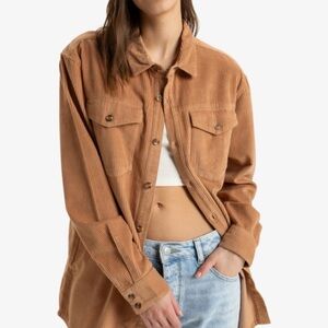 Roxy Women's Tan Corduroy Utility Jacket